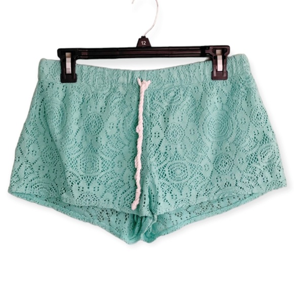 aerie Pants - Aerie Teal Crochet Shorts Size Small